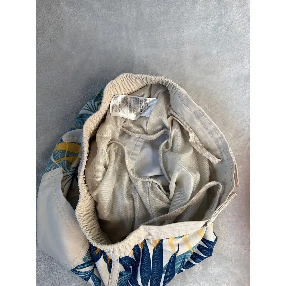 Old Navy Boys Swim Trunks Medium 8 M Tropical Palm Dolphin Hem Board Shorts